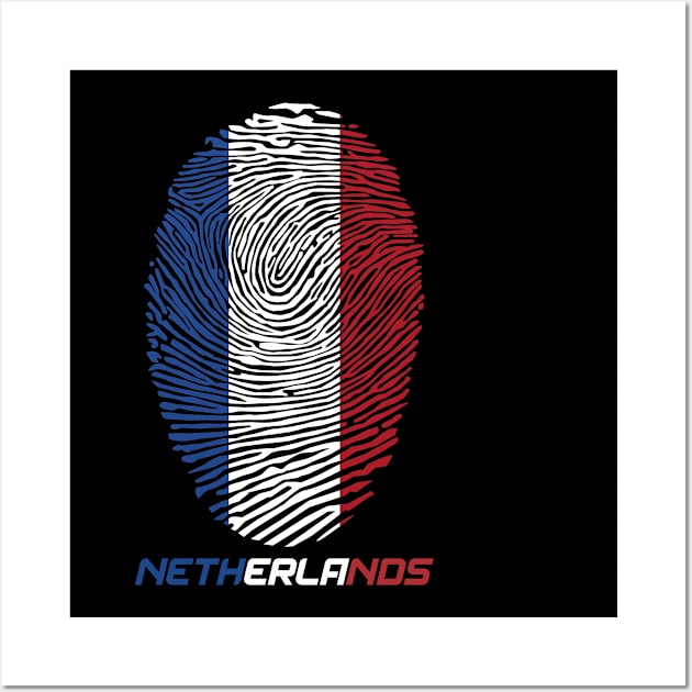 Fingerprint Netherlands Flag Wall Art by Lotemalole